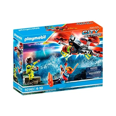 Imagen de PLAYMOBIL 70143 City Action Action, Rescate Marítimo, Buzo con Dron de Rescate, Juguete para niños a Partir 4 años, Multicolor