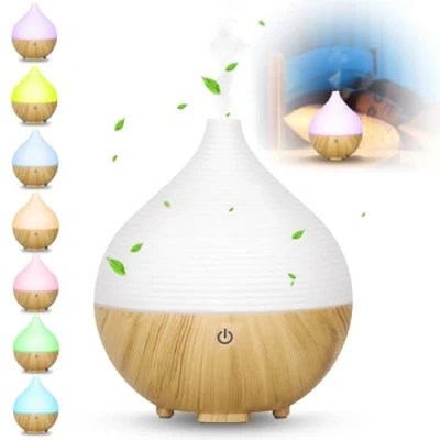 Imagen de MTINRNI Difusor de Aceites Esenciales,160ML Pequeño Diffuser Aromaterapia,Humidificador Ultrasónico,Difusor Aromas,Humidificador Bebes,7 Color LED,Difusor Esenciales,para Hogar,Oficina.