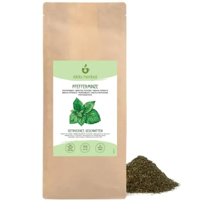 Imagen de Infusión de Menta (125g), Té Suelto Hierbas Menta, Hojas Secas y Cortadas, 100% Naturales Puras para Preparar Hierbas,