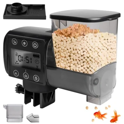 Imagen de comedero automático para acuario, 250 ml, dispensador de alimentos peces acuarios con pilas, recipiente comida, alimento