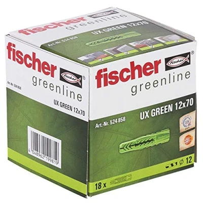 Imagen de fischer UX Green 524858 Enchufe universal (12 x 70, 18 piezas)