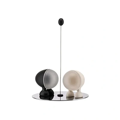 Imagen de Alessi ASG02 Cruet: Sal y Pimienta, Acero Inoxidable, Negro/Blanco, 1 cm