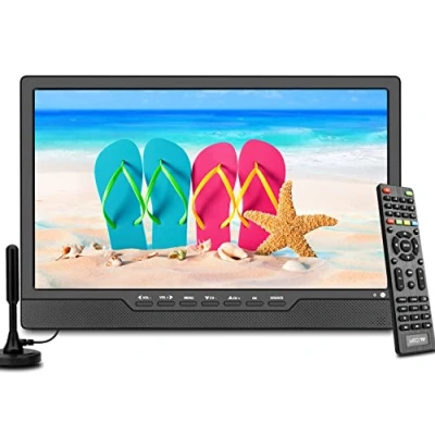 Imagen de KCR TV Digital Portátil DVB T2,14.0 Pulgadas LCD,Batería Recargable,Mini freeview,Toma USB,Mando a Distancia,Entrada AV,HDMI IN