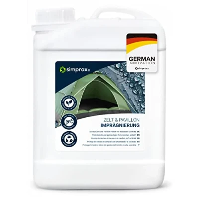Imagen de simprax® Spray impermeabilizante para Tejidos funcionales Protector Telas Tiendas de campaña Eco Passport Oeko Tex Resistente a Rayos UV, sostenible