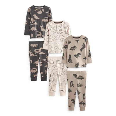 Imagen de Next Snuggle 3 PACK SET Pijama para niños, Talla: 9 12m, Neutral black dinosaur