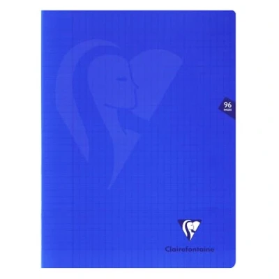 Imagen de Clairefontaine Ref 322361C Cuaderno con grapado lateral Mimeys (96 páginas) Tamaño de 240 x 320 mm, Cubierta Polypro, papel vitela cepillado 90 g/m², regla Séyès azul marino