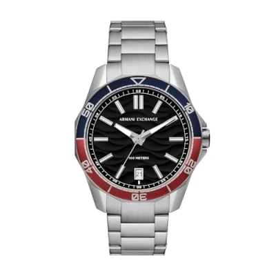 Imagen de Armani Exchange Reloj Analógico para Hombre de Cuarzo con Correa en Acero Inoxidable AX1955, Tono plateado y negro