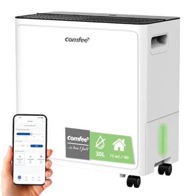 Imagen de COMFEE’ Deshumidificador Dry Max 30L Grandes Espacios hasta 73 m2 / 180 m3 Deshumificador de Humedad Interior Nuevo Modelo Silencioso Compacto y Bajo Consumo Deshumificadores con App Control