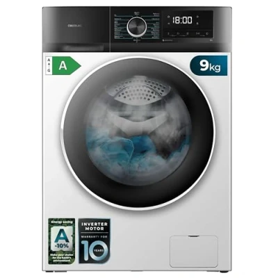 Imagen de Lavadora carga frontal Cecotec Bolero DressCode 9500 inverter A, 9 kg, 1400 rpm, Motor plus, Función vapor, Allergy care, Blanco