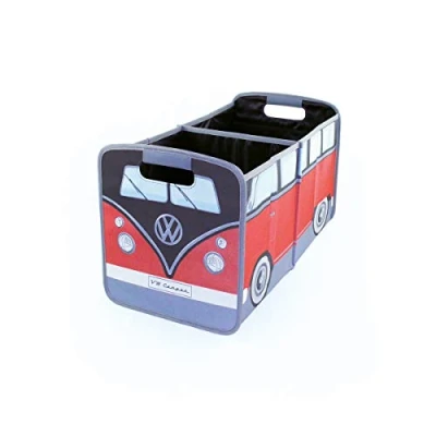 Imagen de BRISA VW Collection Bolsa plegable de almacenamiento y juguetes en forma T1 Camper Bus (Bus Clásico/Rojo Negro)