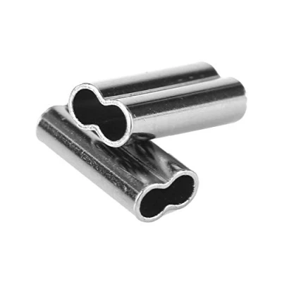Imagen de Dioche Manga de Crimpado, Conector Tubo Cobre Manguito Doble Barril Crimpado Pesca Accesorio Carpa(2.0mm*10mm)