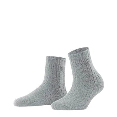Imagen de FALKE Bedsock Rib W HP lana cachemira calida suave 1 par, Calcetines Mujer, Gris (Silver 3290), 35 38