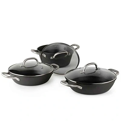 Imagen de BOJ Batería de Cocina NEW CLASSIC en Hierro fundido, apta para todo tipo fuegos, conjunto ollas (set 3 ollas)