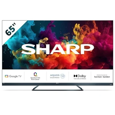 Imagen de Sharp QLED 144Hz 65FQ5EG, Google TV de 65&quot; sin Marco (4K Ultra HD, 4X HDMI 2.1, 2X USB, Bluetooth), Dolby Vision IQ, Assistant, Altavoces Premium Harman/kardon 2x15W, Aluminio Gris Antracita