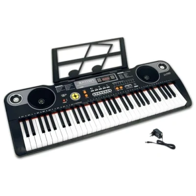 Imagen de Bontempi HarmonyKeys Tastiera Digitale a Passo Professionale, 61 Tasti con Connessione USB e adattatore di rete per un&#039;Armonia Perfetta, 860x295x90 mm