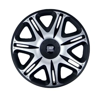 Imagen de OMP SPEED SET 4 TAPACUBOS GHOST NEGRO/PLATA 15 PULGADAS