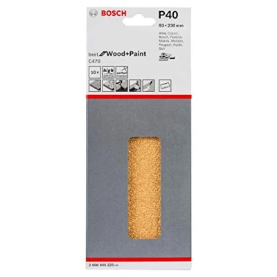 Imagen de Bosch 2 608 605 225 Juego de hojas lijadoras, 10 piezas 93 x 230 mm, 40 (pack 10)