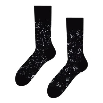 Imagen de Dedoles Calcetines Unisex Hombre Mujer y Niños Algodón muchos diseños divertidos diferente izquierda derecha, color: Negro, diseño: Signos del zodíaco, tamaño: 39 42