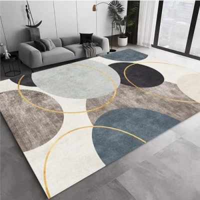 Imagen de Jeeeun Geometric Rug, Living Room Rugs Large, Non Slip Rugs, Modern Washable Rug for Home Decor Floor Mat (B,160CM*230CM)