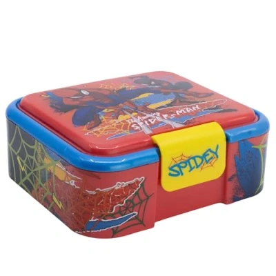 Imagen de Robuesta fiambrera infantil múltiple con 3 compartimentos de Spiderman