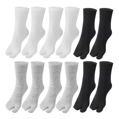 Imagen de HDGSAFD 6 pares de calcetines con dedos los pies, flip flop para hombre, cinco divididos, flop, gris