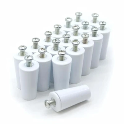 Imagen de DOJA Barcelona Topes Persianas Pack De 20 Persiana Blanco Longitud 60mm PVC para Recambios Enrollables, Accesorios Persianas, Tope Amortiguador