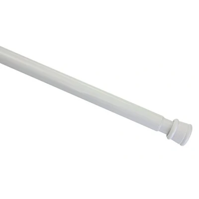 Imagen de GARDINIA Barra de metal para cortinas, Extensible, Montaje sin tornillos ni taladros, Diámetro 23/26 mm, Longitud 80 130 cm, Blanco