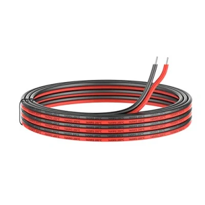 Imagen de 2.0 mm² 2 Conductor Cable de silicona paralelo 10Metros [negro 5M rojo 5M] 14awg cables conexión cobre estañado trenzado sin oxígeno Resistencia a altas temperaturas