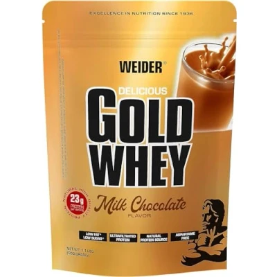 Imagen de Weider Gold Whey Sabor Chocolate 500 gr. Concentrado de Proteina Suero la más. Fácil absorción y digestión. Con un extra BCAA.