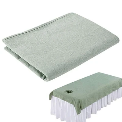 Imagen de Sábanas para masaje en salón de belleza, funda cama algodón suave, protector con agujero la cara