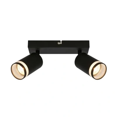 Imagen de Briloner lámpara de techo con salida luz lateral, orientable, GU10, techo, lámpara, salón, dormitorio, cocina, iluminación 20 cm, negro