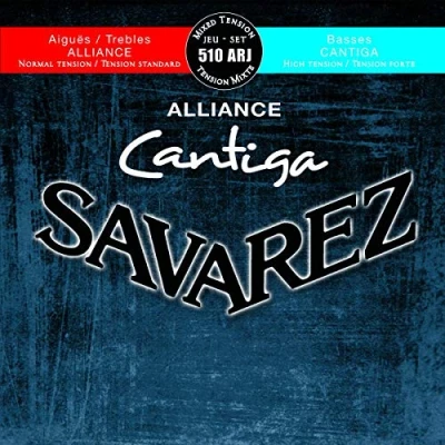 Imagen de Savarez Cuerdas para Guitarra Clásica Alliance Cantiga juego 510ARJ Tensión mezclada azul rojo, agudas normal, graves alta