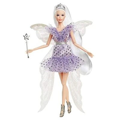 Imagen de Barbie Signature Hada de los Dientes Muñeca con Vestido Tul, alas, Bolsa Moneda y Accesorios, Juguete colección, Regalo +16 años (Mattel HBY16)