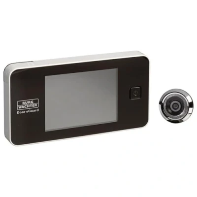 Imagen de BURG WÄCHTER Mirilla digital Door eGuard, electrónica con cámara y monitor, Sin visión nocturna, Grosor de puerta 38 110 mm, Pantalla 3,2&quot;, DG 8100, Negro/Blanco
