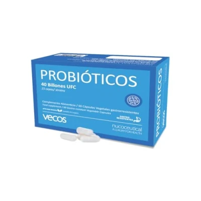 Imagen de Probióticos Liofilizados para el Cuidado de la Flora Intestinal 60 Cápsulas Gastrorresistentes Complemento Alimenticio Rico en Vitamina B2 15 Cepas cada Cápsula