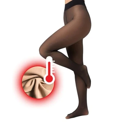 Imagen de Nur Die Warm &amp; Transparent mit Innenfleece 80 DEN Thermostrumpfhose gefütterte Fein Strumpfhose durchscheinend Tights, Schwarz, S para Mujer