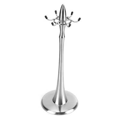 Imagen de Organizador giratorio para utensilios de cocina, soporte cocina acero inoxidable con 6 ganchos espátula y cuchara
