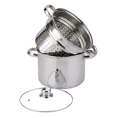 Imagen de BAUMALU Olla de Pasta Cocina, Cobre, Acero Inoxidable, 29,5 x 21,5 24,5 cm