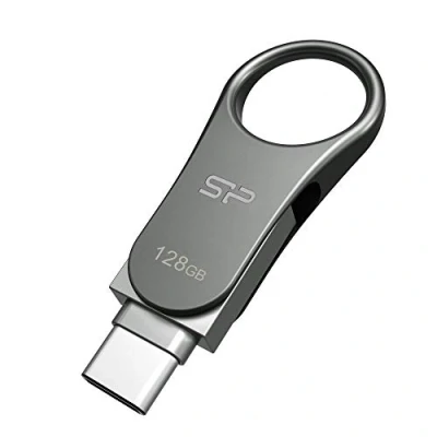 Imagen de Silicon Power 128GB USB C Type 3.0/3.1 Gen 1 Dual Flash Drive, Mobile C80 Compatible with Samsung Galaxy, Google Pixel