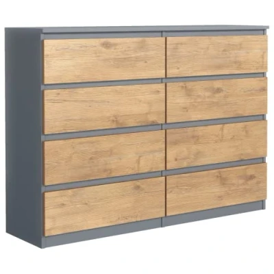 Imagen de meble masztalerz Cómoda Antracita/Lancelot Mate con 8 Cajones 120x101,5x39 cm Comoda Dormitorio Casa Oficina Cajonera Armario Interior Mueble Salon 120