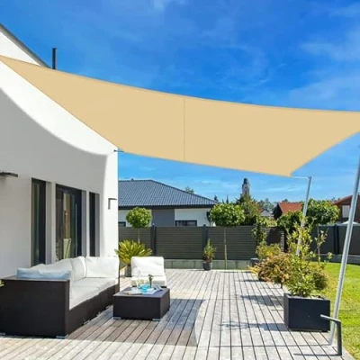 Imagen de LOVE STORY Toldo Vela de Sombra 3x4m Rectangular Toldos Impermeable Protección Rayos UV para Exteriores Terraza Balcon Patio Jardín，Arena