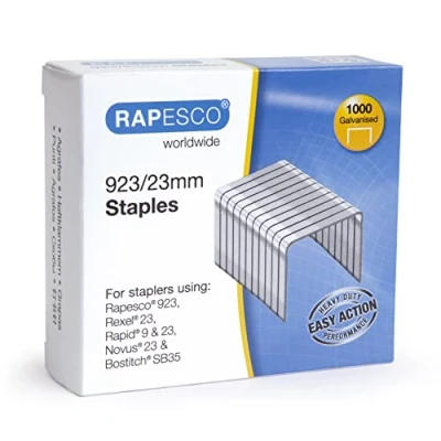 Imagen de Rapesco 1242 Grapas Galvanizadas 923/23 mm, Tipo 23, Caja de 1000