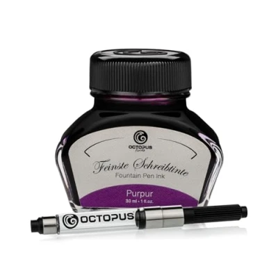Imagen de Octopus Fluids Purpur tinta para escribir con convertidor incluido, pluma estilográfica, 30 ml Púrpura
