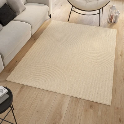 Imagen de Alfombra interior rectangular JADA con motivo circular beige 160 x 220 cm