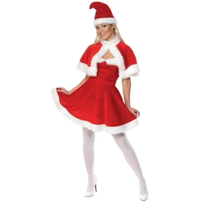Imagen de Smiffys Disfraz de Miss Santa, Rojo, con vestido, capa y gorro