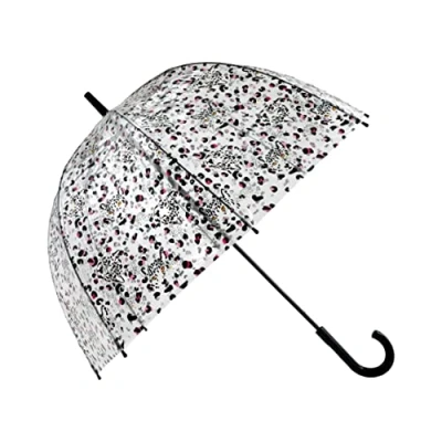 Imagen de Fulton Birdcage 2 Paraguas con Estampado de Leopardo, Transparente, Transparent, Jaula para pájaros