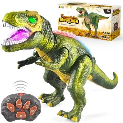 Imagen de JOYIN Dinosaurio de Control Remoto Electric Mando a Distancia T Rex con luz y Rugido Realista Juguetes Niños 3 4 5 años