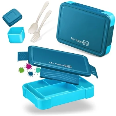 Imagen de My Vesperbox Lite Bento Box Niños Fiambrera Extremadamente resistente ideal para guardería y escuela (azul)
