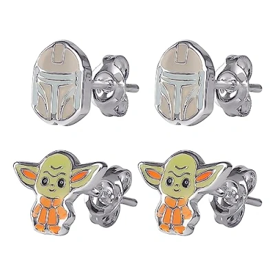 Imagen de Disney Star Wars The Mandalorian Child Silver Plated Stud Earring Set, Official License