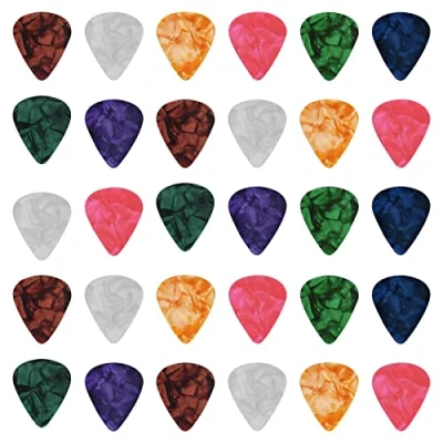 Imagen de Juego De 30 Púas Para Guitarra, 6 Grosores Diferentes Puas Guitarra Celuloide Pick 0,5 mm 0,58 0,75 0,84 1,0 1,2 Con Caja Almacenamiento Plástico Bajo Ukelele Eléctrico